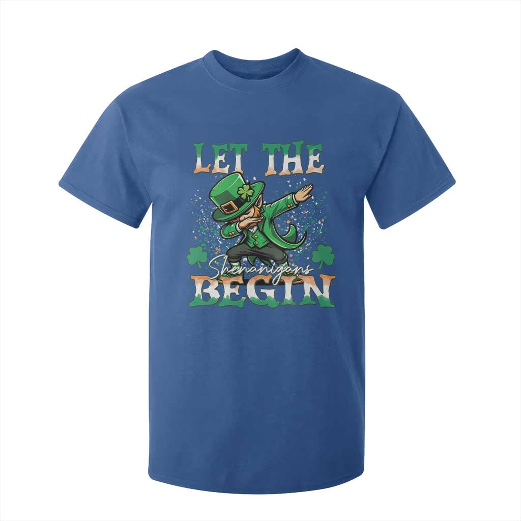 Funny Let The Shenanigans Begin T Shirt For Kid Dabbing Leprechaun St Patrick's Day TS11 Royal Blue Print Your Wear