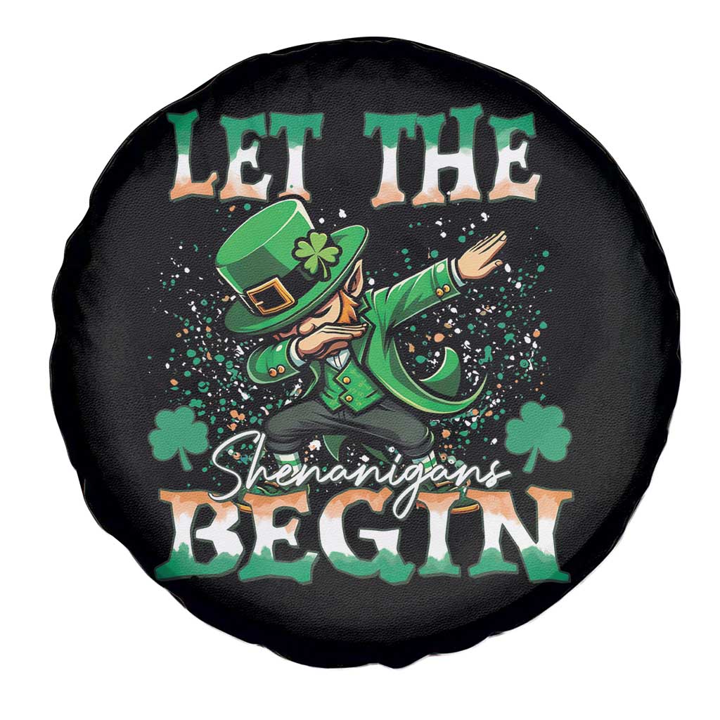 Funny Let The Shenanigans Begin Spare Tire Cover Dabbing Leprechaun St Patrick's Day TS11 Print Your Wear