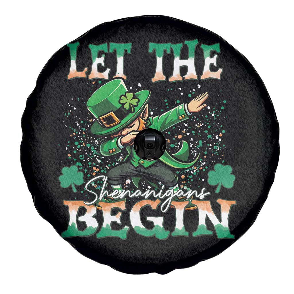 Funny Let The Shenanigans Begin Spare Tire Cover Dabbing Leprechaun St Patrick's Day TS11 Print Your Wear