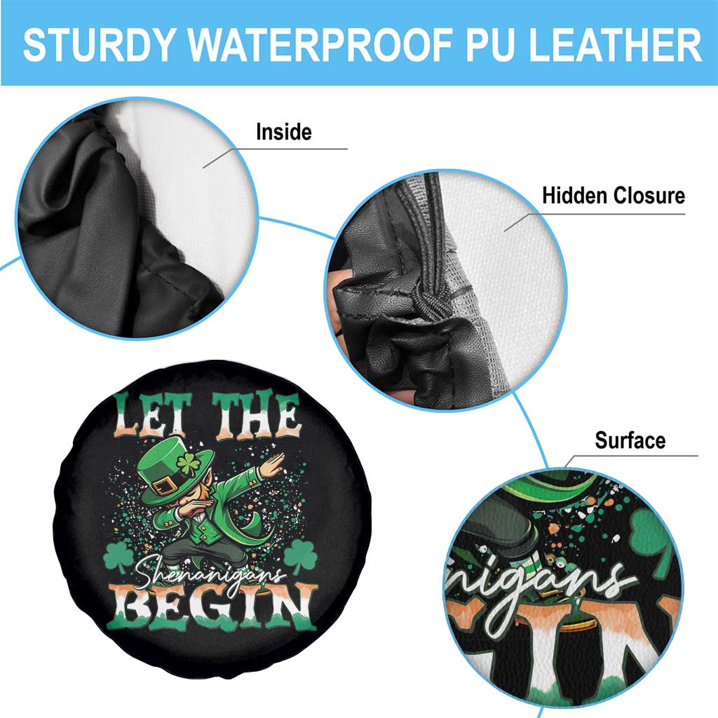 Funny Let The Shenanigans Begin Spare Tire Cover Dabbing Leprechaun St Patrick's Day TS11 Print Your Wear