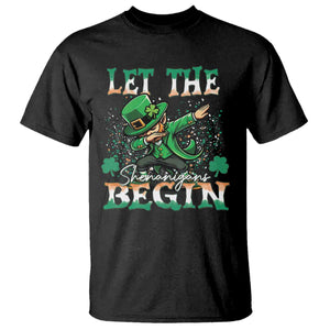 Funny Let The Shenanigans Begin T Shirt Dabbing Leprechaun St Patrick's Day TS11 Black Print Your Wear