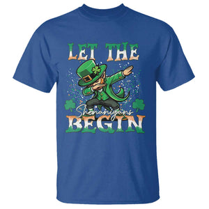 Funny Let The Shenanigans Begin T Shirt Dabbing Leprechaun St Patrick's Day TS11 Royal Blue Print Your Wear