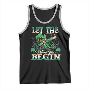 Funny Let The Shenanigans Begin Tank Top Dabbing Leprechaun St Patrick's Day TS11 Black Athletic Heather Print Your Wear
