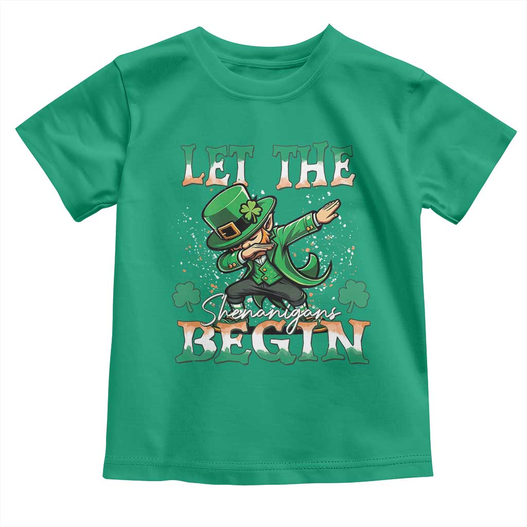 Funny Let The Shenanigans Begin Toddler T Shirt Dabbing Leprechaun St Patrick's Day TS11 Irish Green Print Your Wear