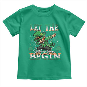 Funny Let The Shenanigans Begin Toddler T Shirt Dabbing Leprechaun St Patrick's Day TS11 Irish Green Print Your Wear
