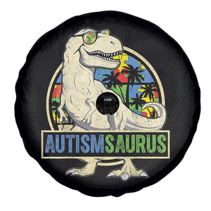 Funny Autism Awareness Dinosaur Spare Tire Cover Autismsaurus Puzzle Pieces TS11 Print Your Wear
