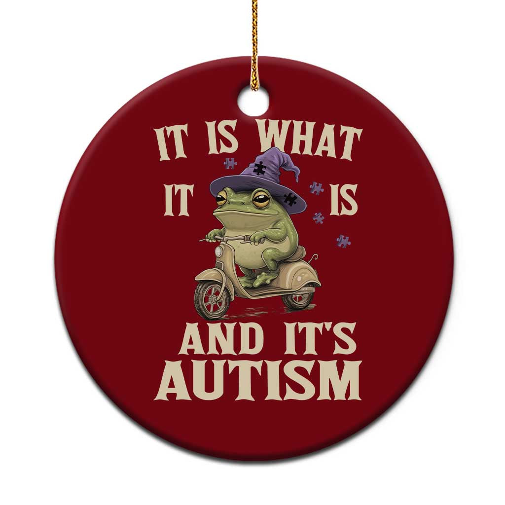 Funny It Is What It Is And It's Autism Ceramic Ornament Meme Autism Awareness Frog TS11 1pc Red Print Your Wear