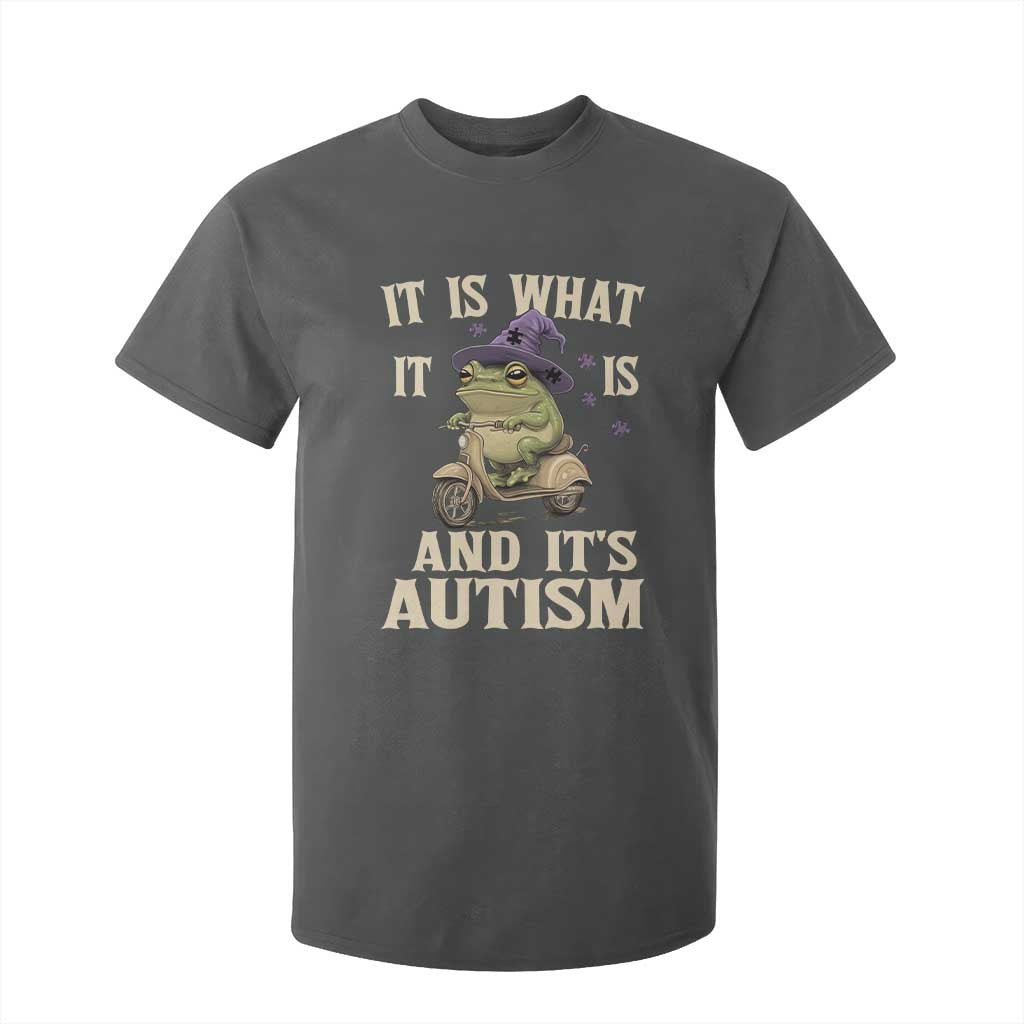 Funny It Is What It Is And It's Autism T Shirt For Kid Meme Autism Awareness Frog TS11 Dark Heather Print Your Wear