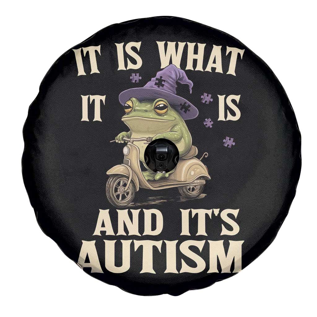 Funny It Is What It Is And It's Autism Spare Tire Cover Meme Autism Awareness Frog TS11 Print Your Wear