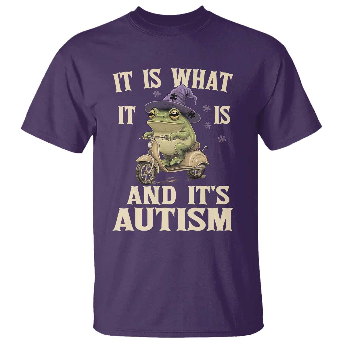 Funny It Is What It Is And It's Autism T Shirt Meme Autism Awareness Frog TS11 Purple Print Your Wear