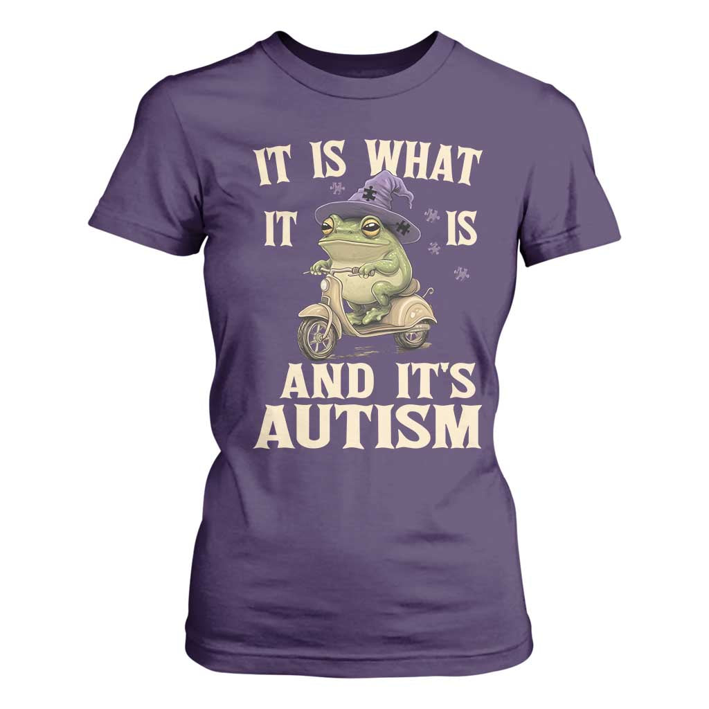 Funny It Is What It Is And It's Autism T Shirt For Women Meme Autism Awareness Frog TS11 Purple Print Your Wear