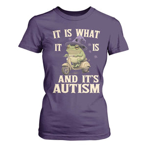 Funny It Is What It Is And It's Autism T Shirt For Women Meme Autism Awareness Frog TS11 Purple Print Your Wear