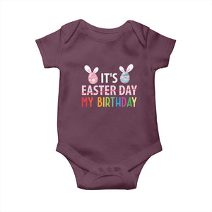 Funny It's My Birthday Easter Day Baby Onesie Rabbit Eggs TS11 Maroon Print Your Wear