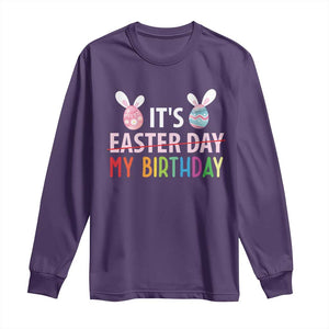 Funny It's My Birthday Easter Day Long Sleeve Shirt Rabbit Eggs TS11 Purple Print Your Wear