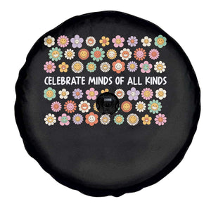 Funny Celebrate Minds Of All Kinds Spare Tire Cover Autism Awareness Retro Flower TS11 Print Your Wear