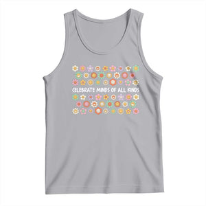 Funny Celebrate Minds Of All Kinds Tank Top Autism Awareness Retro Flower TS11 Athletic Heather Print Your Wear