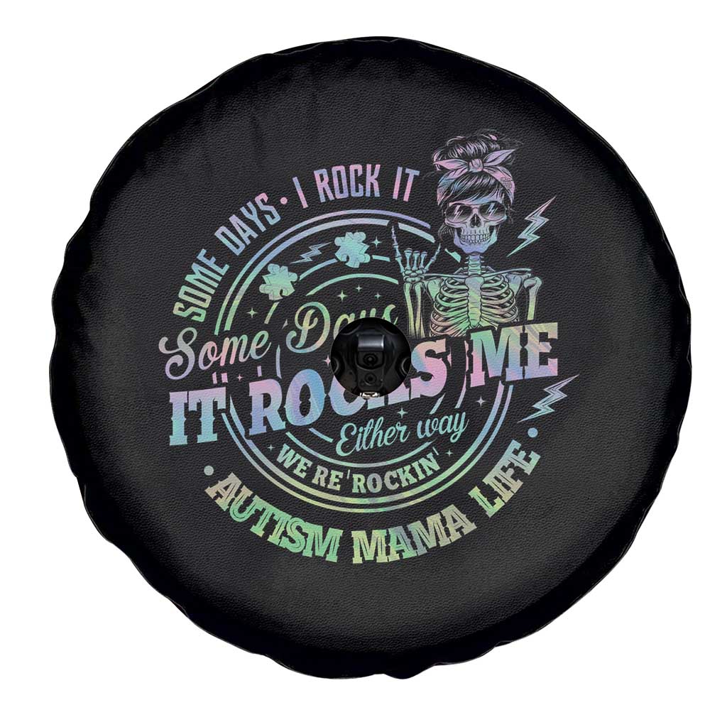 Funny Autism Mama Life Spare Tire Cover Some Days I Rock It Some Days It Rock Me Autism Awareness TS11 Print Your Wear