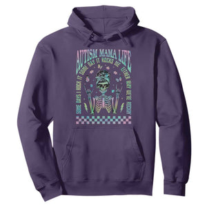 Funny Autism Mama Life Hoodie Some Days I Rock It Some Days It Rock Me Autism Awareness Skeleton TS11 Purple Print Your Wear