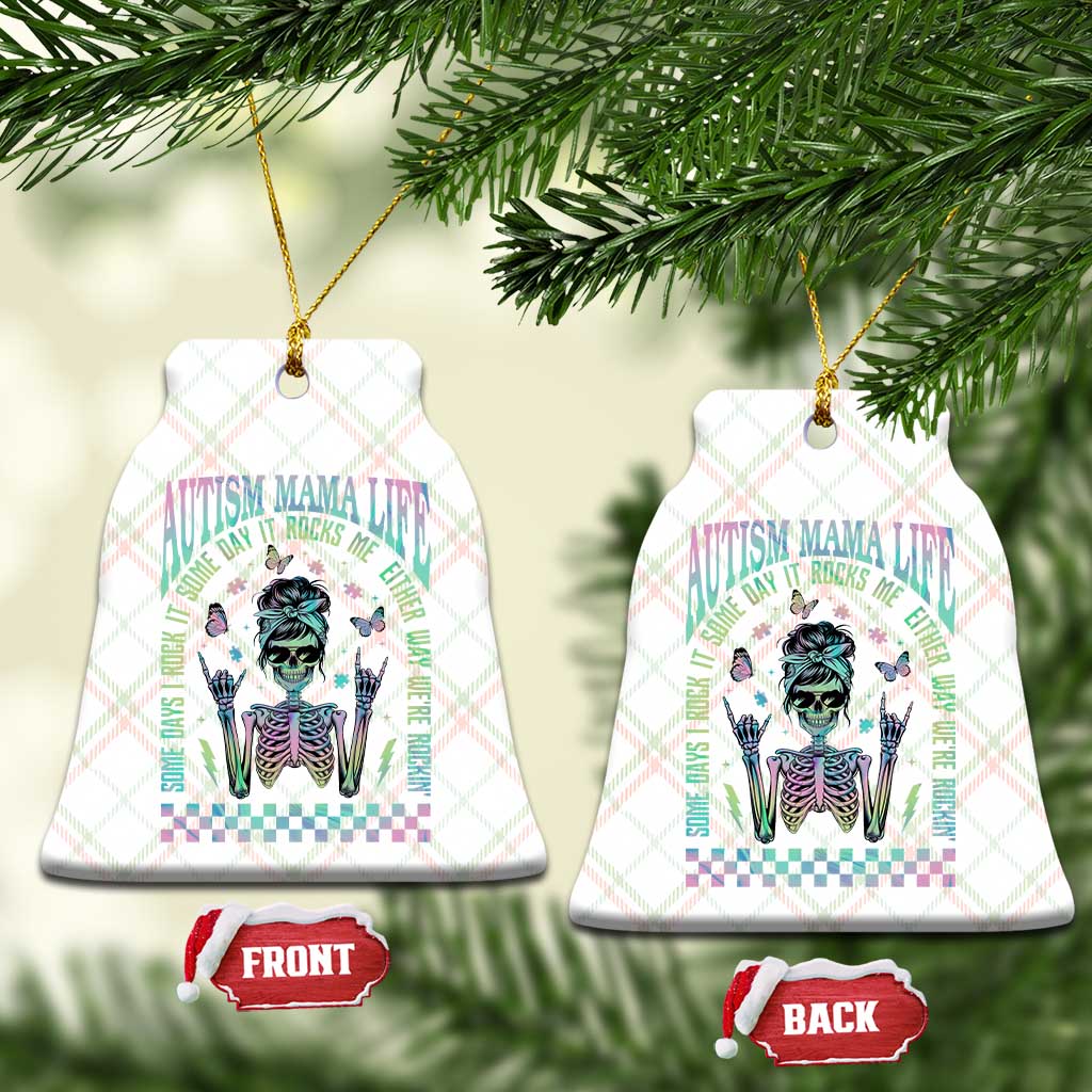 Funny Autism Mama Life Ceramic Ornament Some Days I Rock It Some Days It Rock Me Autism Awareness Skeleton TS11 Print Your Wear