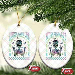 Funny Autism Mama Life Ceramic Ornament Some Days I Rock It Some Days It Rock Me Autism Awareness Skeleton TS11 Print Your Wear