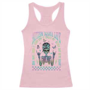 Funny Autism Mama Life Racerback Tank Top Some Days I Rock It Some Days It Rock Me Autism Awareness Skeleton TS11 Light Pink Print Your Wear