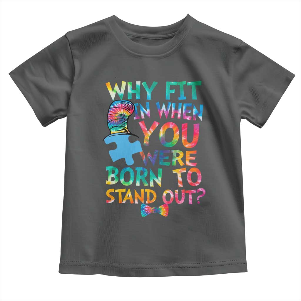 Funny Autism Awareness Toddler T Shirt Why Fit In When You Were Born To Stand Out Puzzle TS11 Dark Heather Print Your Wear