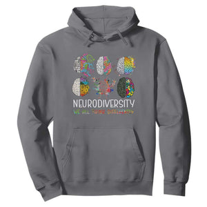 Neurodiversity We All Think Differently Hoodie Brain Autism Awareness ASD ADHD TS11 Charcoal Print Your Wear
