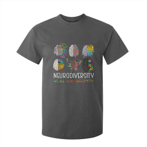 Neurodiversity We All Think Differently T Shirt For Kid Brain Autism Awareness ASD ADHD TS11 Dark Heather Print Your Wear