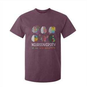 Neurodiversity We All Think Differently T Shirt For Kid Brain Autism Awareness ASD ADHD TS11 Maroon Print Your Wear