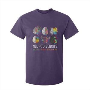 Neurodiversity We All Think Differently T Shirt For Kid Brain Autism Awareness ASD ADHD TS11 Purple Print Your Wear