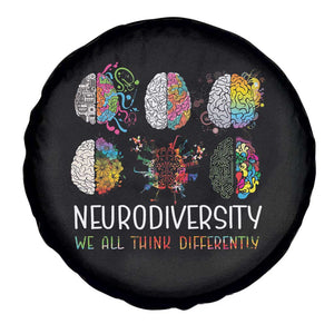 Neurodiversity We All Think Differently Spare Tire Cover Brain Autism Awareness ASD ADHD TS11 Print Your Wear