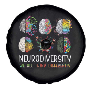 Neurodiversity We All Think Differently Spare Tire Cover Brain Autism Awareness ASD ADHD TS11 Print Your Wear