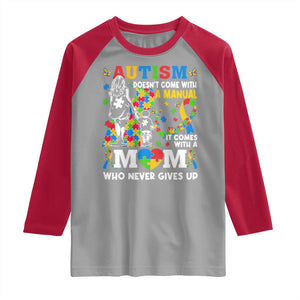 Autism Mom Raglan Shirt Autism Doesn't Come With A Manual It Comes With A Mom TS11 Sport Gray Red Print Your Wear