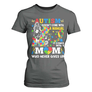 Autism Mom T Shirt For Women Autism Doesn't Come With A Manual It Comes With A Mom TS11 Dark Heather Print Your Wear