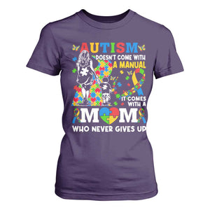 Autism Mom T Shirt For Women Autism Doesn't Come With A Manual It Comes With A Mom TS11 Purple Print Your Wear