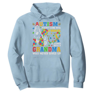 Autism Grandma Hoodie Autism Doesn't Come With A Manual It Comes With A Grandma TS11 Light Blue Print Your Wear