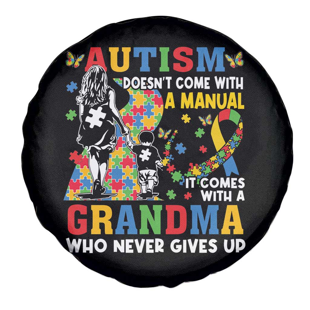 Autism Grandma Spare Tire Cover Autism Doesn't Come With A Manual It Comes With A Grandma TS11 Print Your Wear