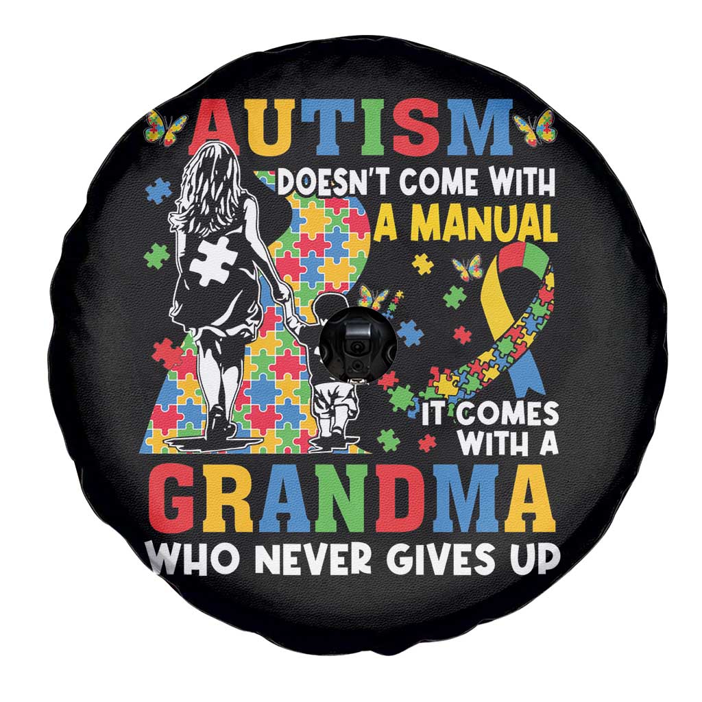 Autism Grandma Spare Tire Cover Autism Doesn't Come With A Manual It Comes With A Grandma TS11 Print Your Wear