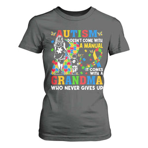 Autism Grandma T Shirt For Women Autism Doesn't Come With A Manual It Comes With A Grandma TS11 Dark Heather Print Your Wear