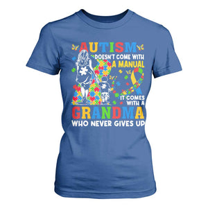 Autism Grandma T Shirt For Women Autism Doesn't Come With A Manual It Comes With A Grandma TS11 Royal Blue Print Your Wear