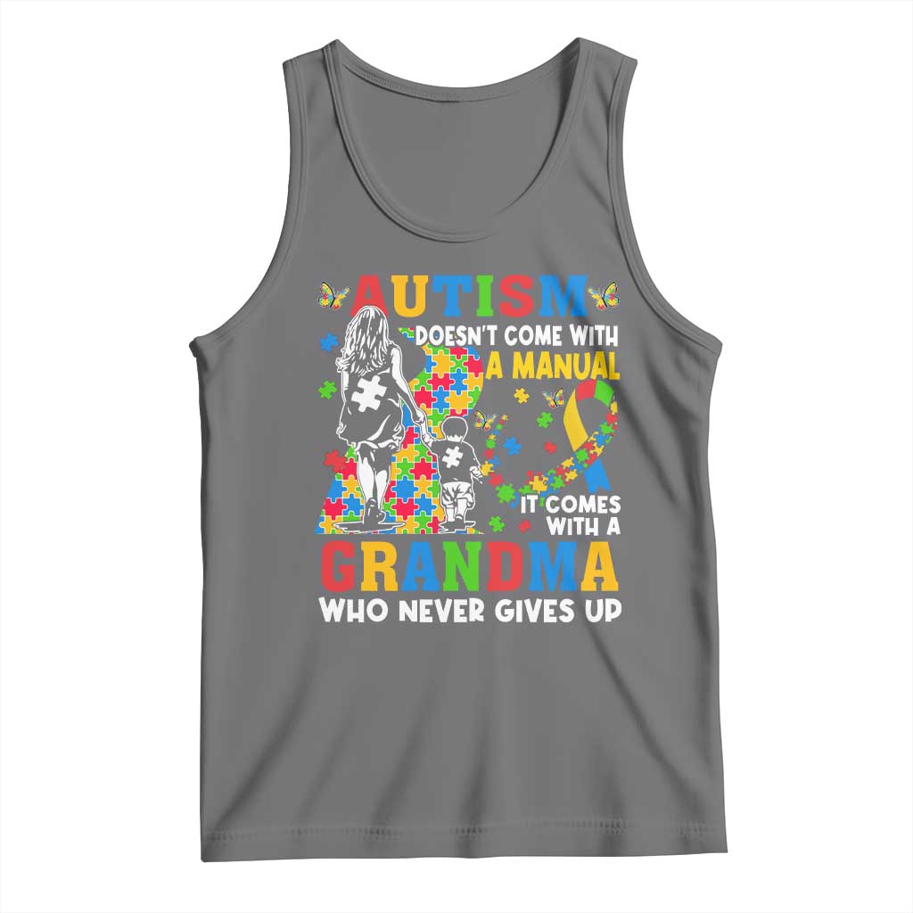 Autism Grandma Tank Top Autism Doesn't Come With A Manual It Comes With A Grandma TS11 Black Heather Print Your Wear