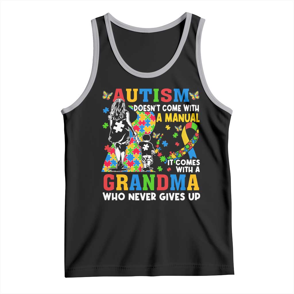 Autism Grandma Tank Top Autism Doesn't Come With A Manual It Comes With A Grandma TS11 Black Athletic Heather Print Your Wear