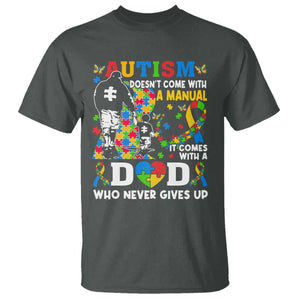 Autism Dad T Shirt Autism Doesn't Come With A Manual It Comes With A Dad TS11 Dark Heather Print Your Wear