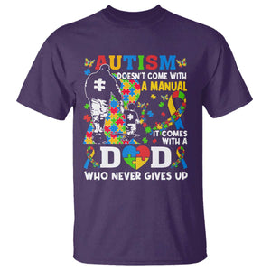 Autism Dad T Shirt Autism Doesn't Come With A Manual It Comes With A Dad TS11 Purple Print Your Wear