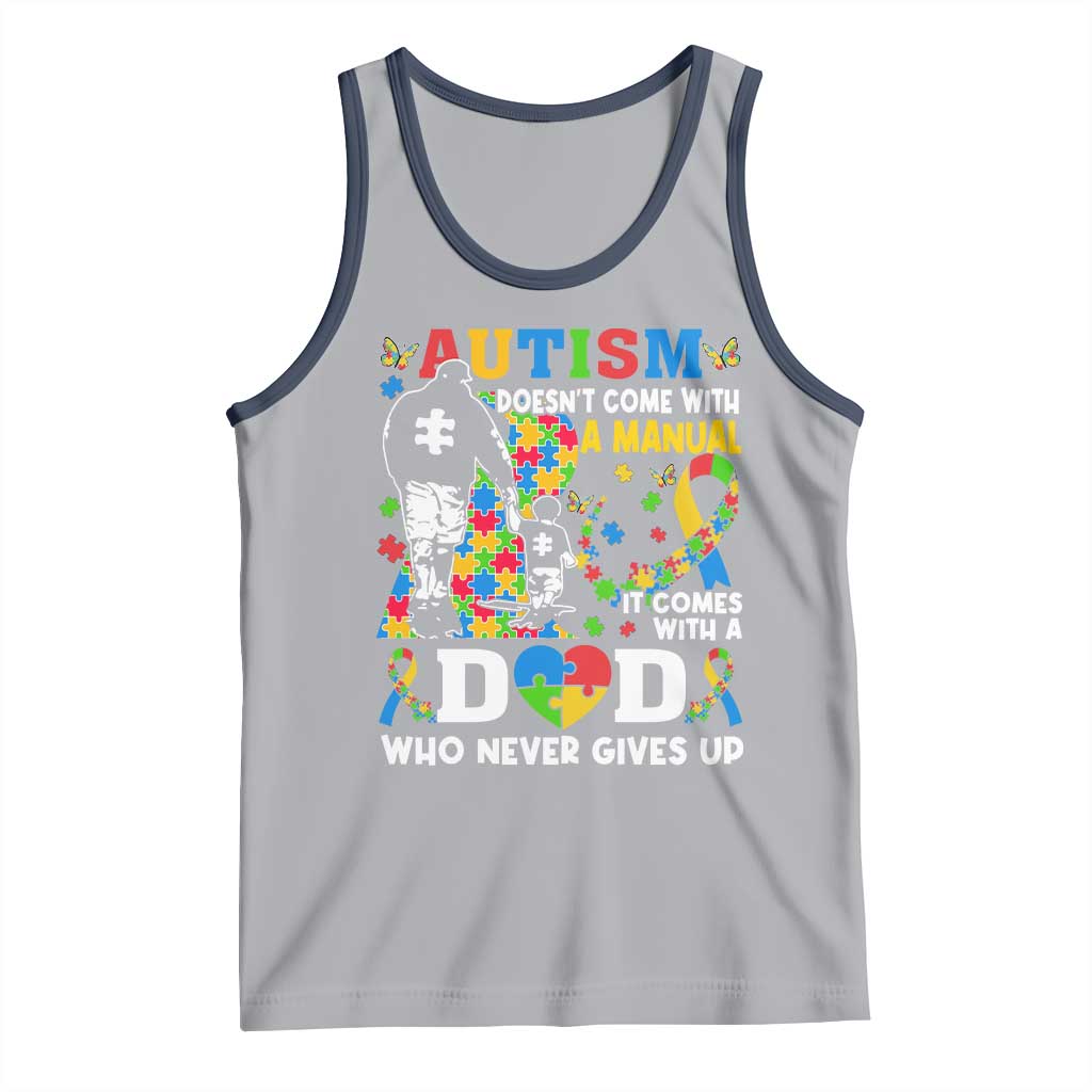 Autism Dad Tank Top Autism Doesn't Come With A Manual It Comes With A Dad TS11 Athletic Heather Navy Print Your Wear