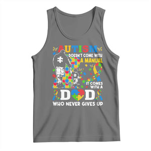 Autism Dad Tank Top Autism Doesn't Come With A Manual It Comes With A Dad TS11 Black Heather Print Your Wear