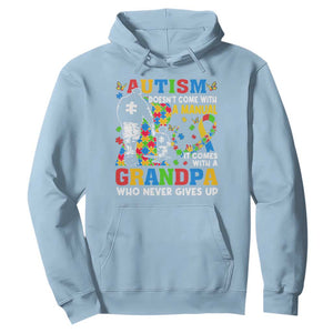 Autism Grandpa Hoodie Autism Doesn't Come With A Manual It Comes With A Grandpa TS11 Light Blue Print Your Wear