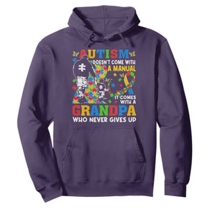 Autism Grandpa Hoodie Autism Doesn't Come With A Manual It Comes With A Grandpa TS11 Purple Print Your Wear