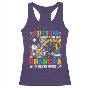 Autism Grandpa Racerback Tank Top Autism Doesn't Come With A Manual It Comes With A Grandpa TS11 Purple Print Your Wear