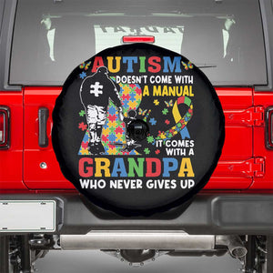 Autism Grandpa Spare Tire Cover Autism Doesn't Come With A Manual It Comes With A Grandpa TS11 Black Print Your Wear